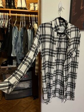 Rails Black and White Plaid Button-Down Shirt
